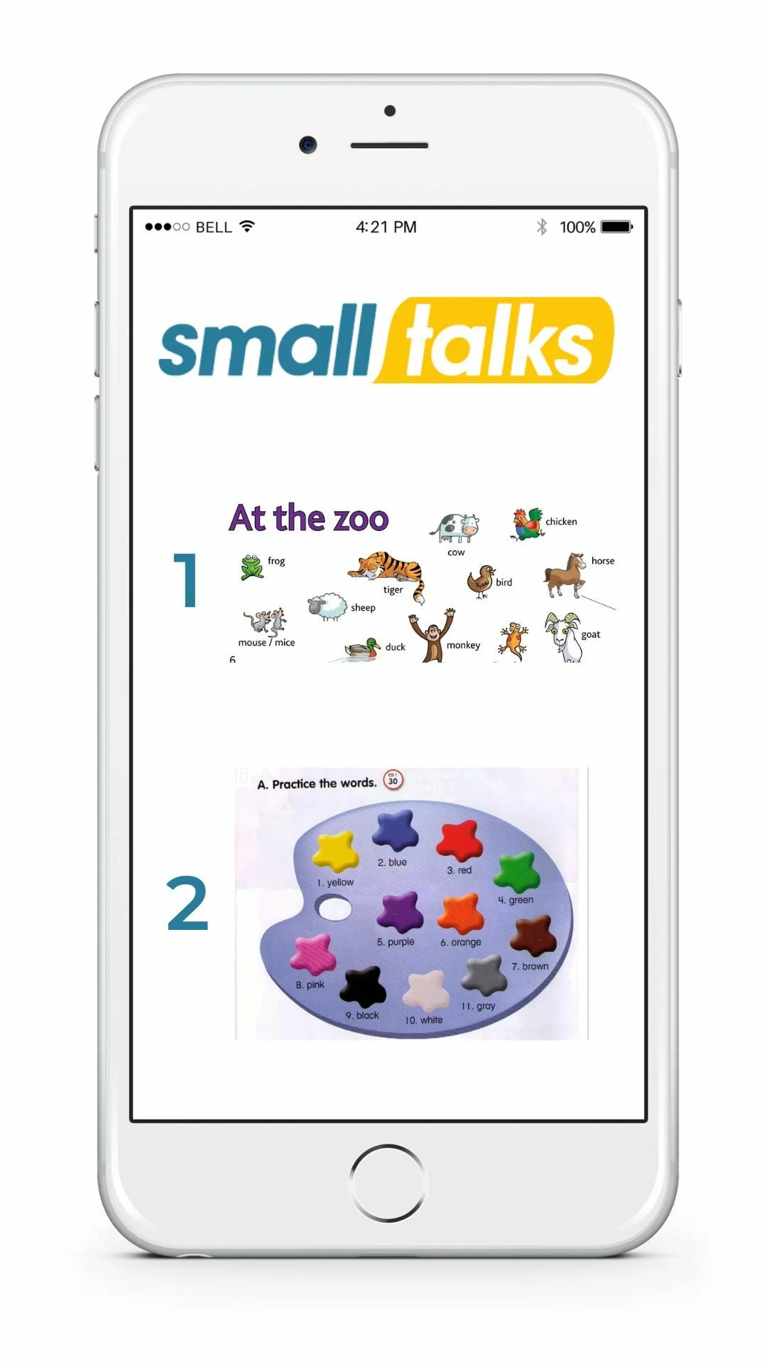 Интерфейс урока Small Talks на&nbsp;телефоне